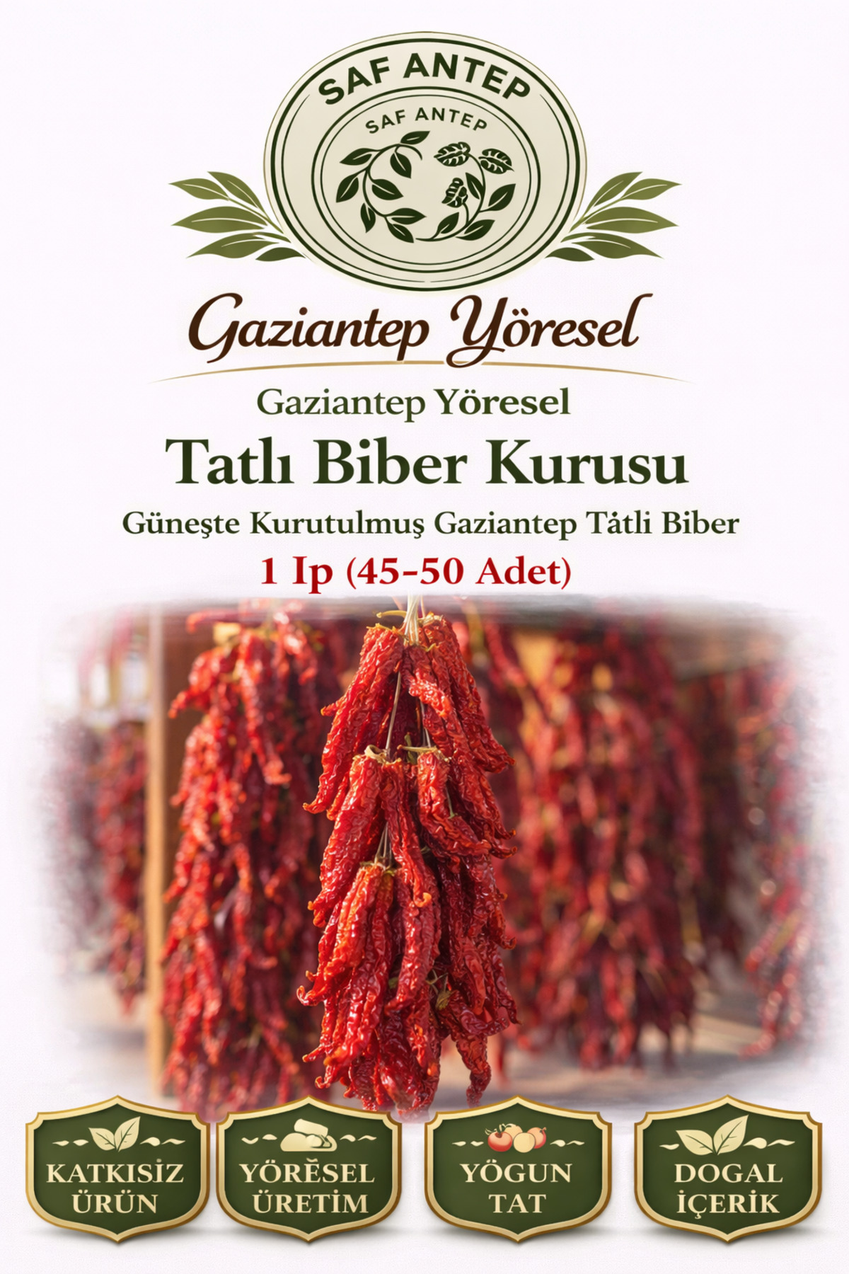1_org_zoom-48.jpg Saf Antep Dogal Kurutulmus Tatli Biber 1 Ip 45 50 Adet - Görsel 1