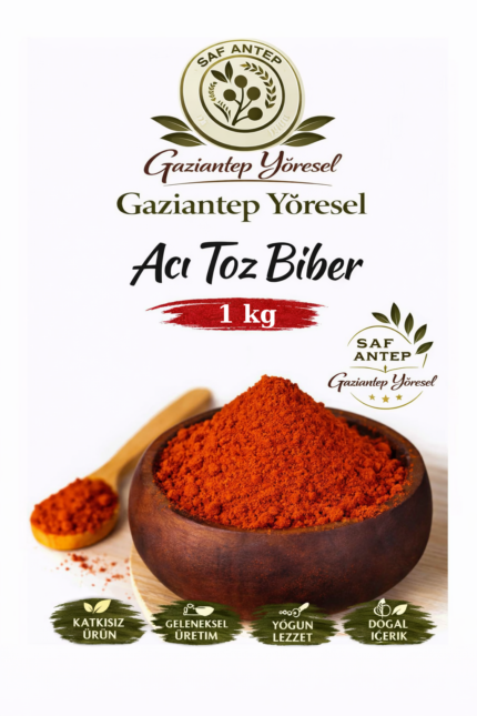 Gaziantep Yöresel Premium Acı Toz Biber – Doğal, Katkısız & Yoğun Lezzet