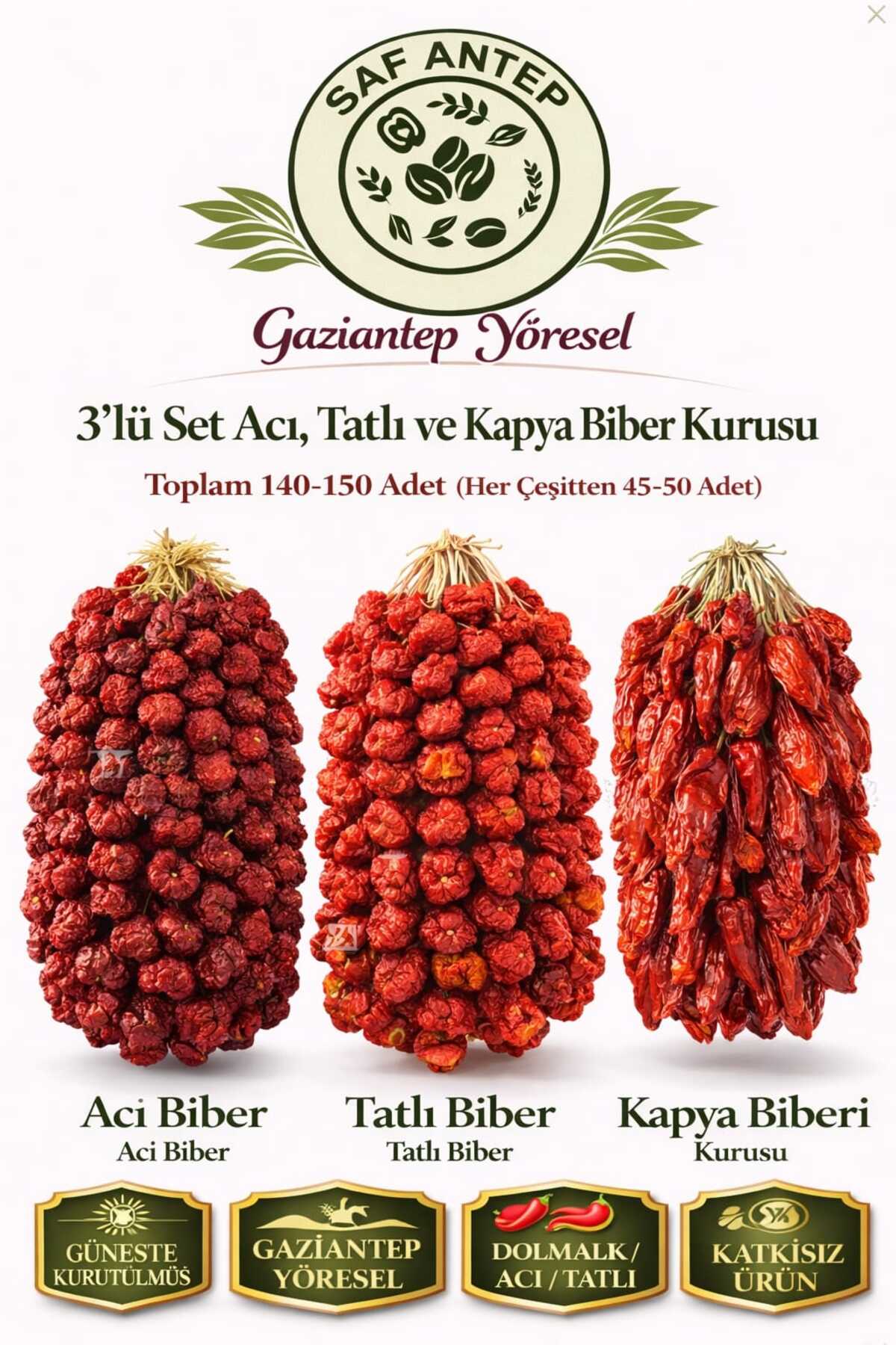 1_org_zoom-4.jpg Saf Antep 3 Lu Set Aci Tatli Ve Kapya Biber Kurusu 140 - 150 adet - Görsel 1