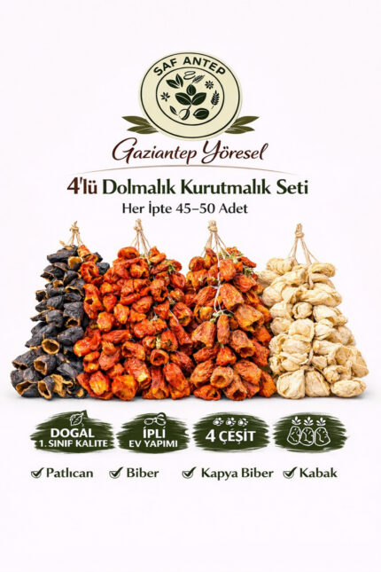 4’lü Dolmalık Kurutmalık Kuru Sebze Seti